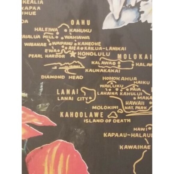 Vintage Hawaiian Islands Tin Serving Tray 13.5"x10" - Picture 4 of 8